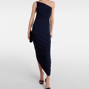 Norma Kamali Navy One-Shoulder Dress